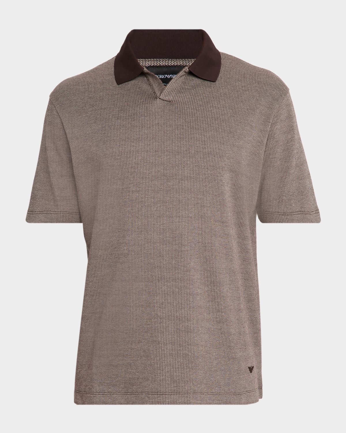 Emporio Armani Men 's Melange Short-Sleeve Polo Shirt | Thumbnail 6 Emporio Armani Men 's Melange Short-Sleeve Polo Shirt | Thumbnail 6
