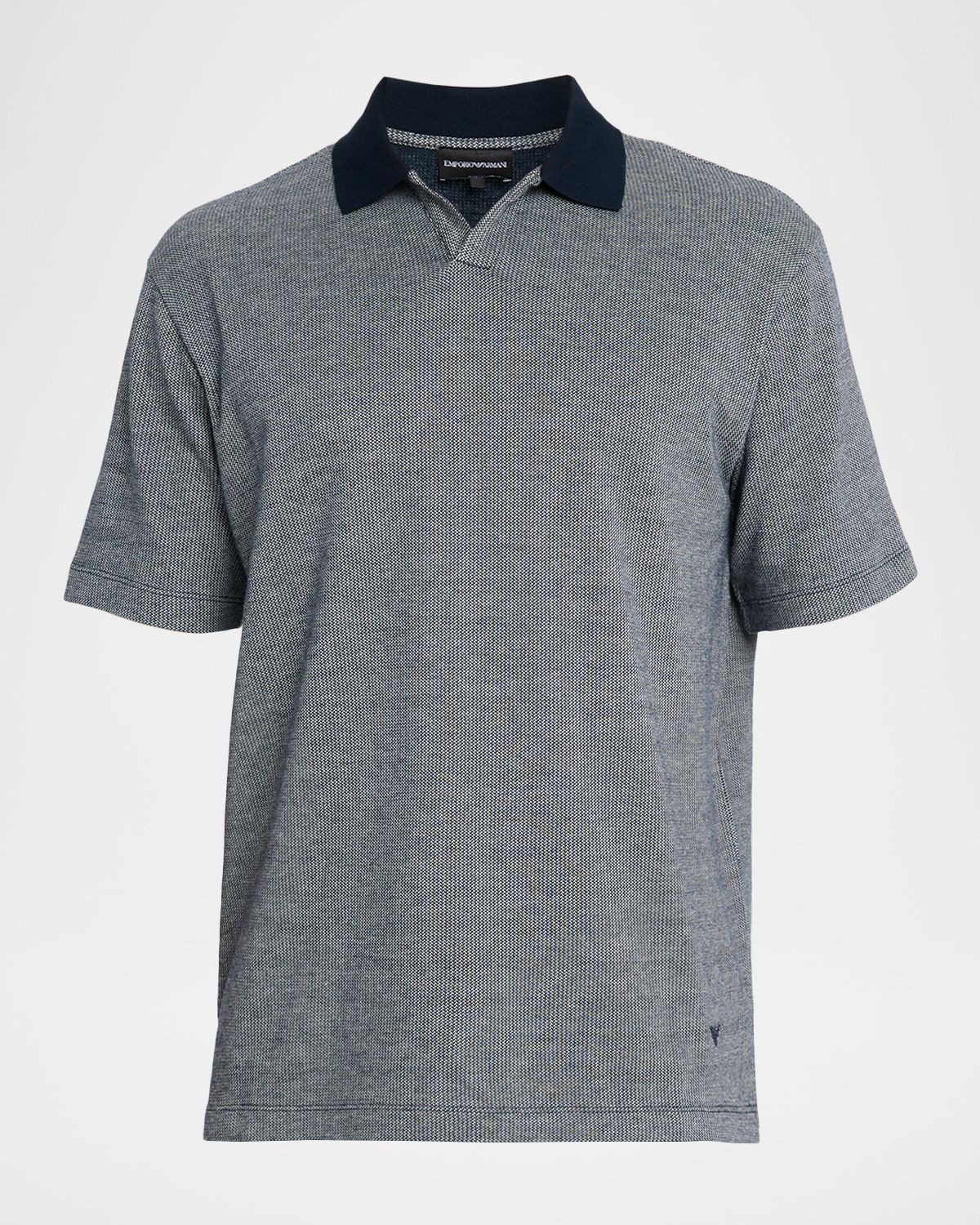 Emporio Armani Men 's Melange Short-Sleeve Polo Shirt