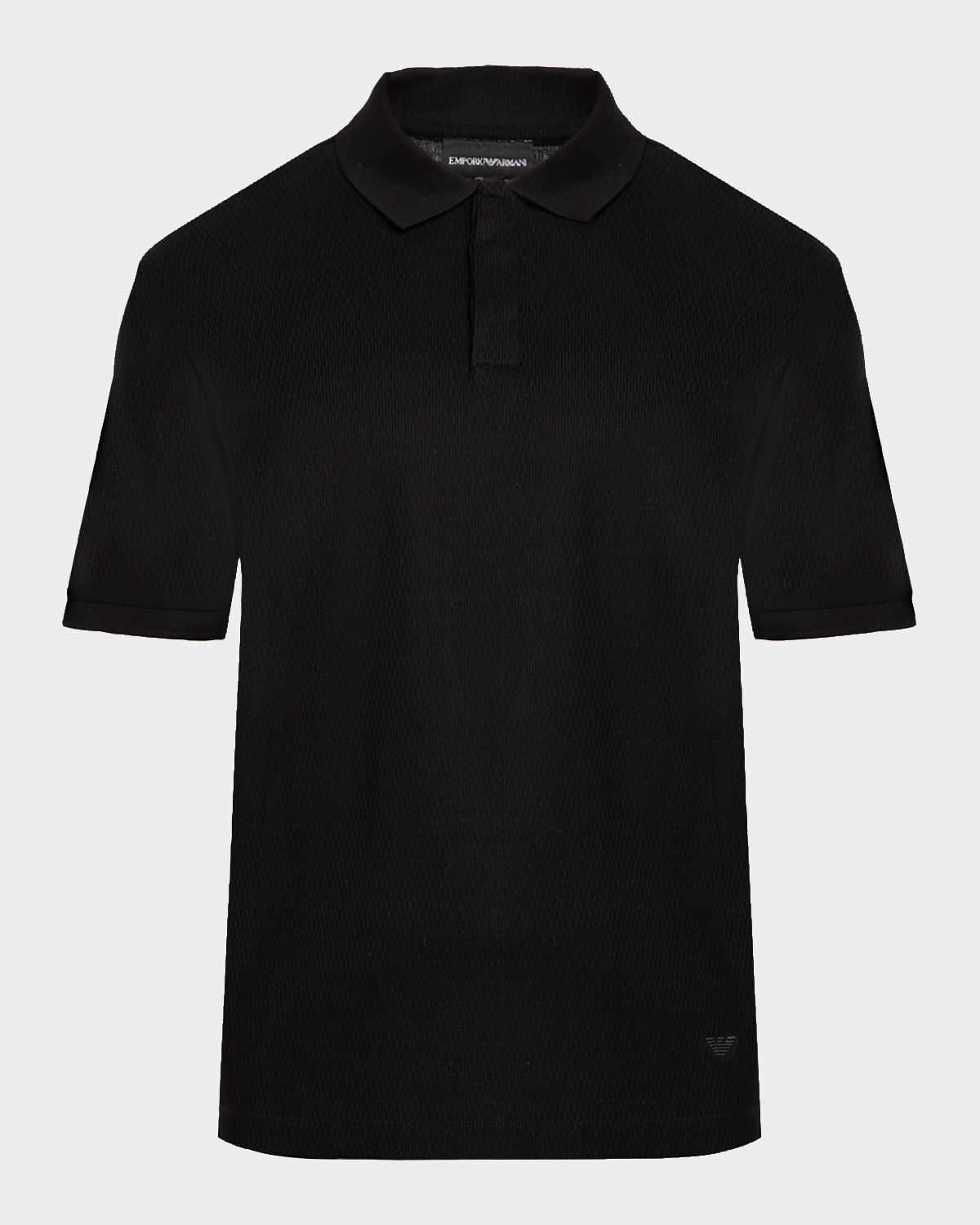 Emporio Armani Men 's Cotton Micro-Jacquard Polo Shirt | Thumbnail 6 Emporio Armani Men 's Cotton Micro-Jacquard Polo Shirt | Thumbnail 6