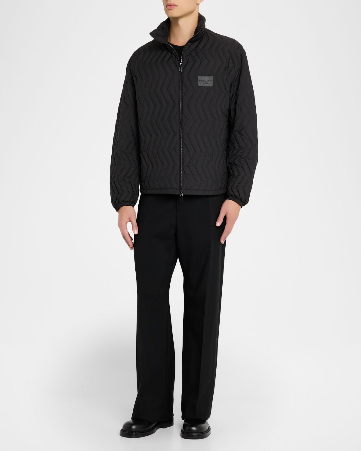 Emporio Armani Men 's Chevron Quilted Padded Down Jacket