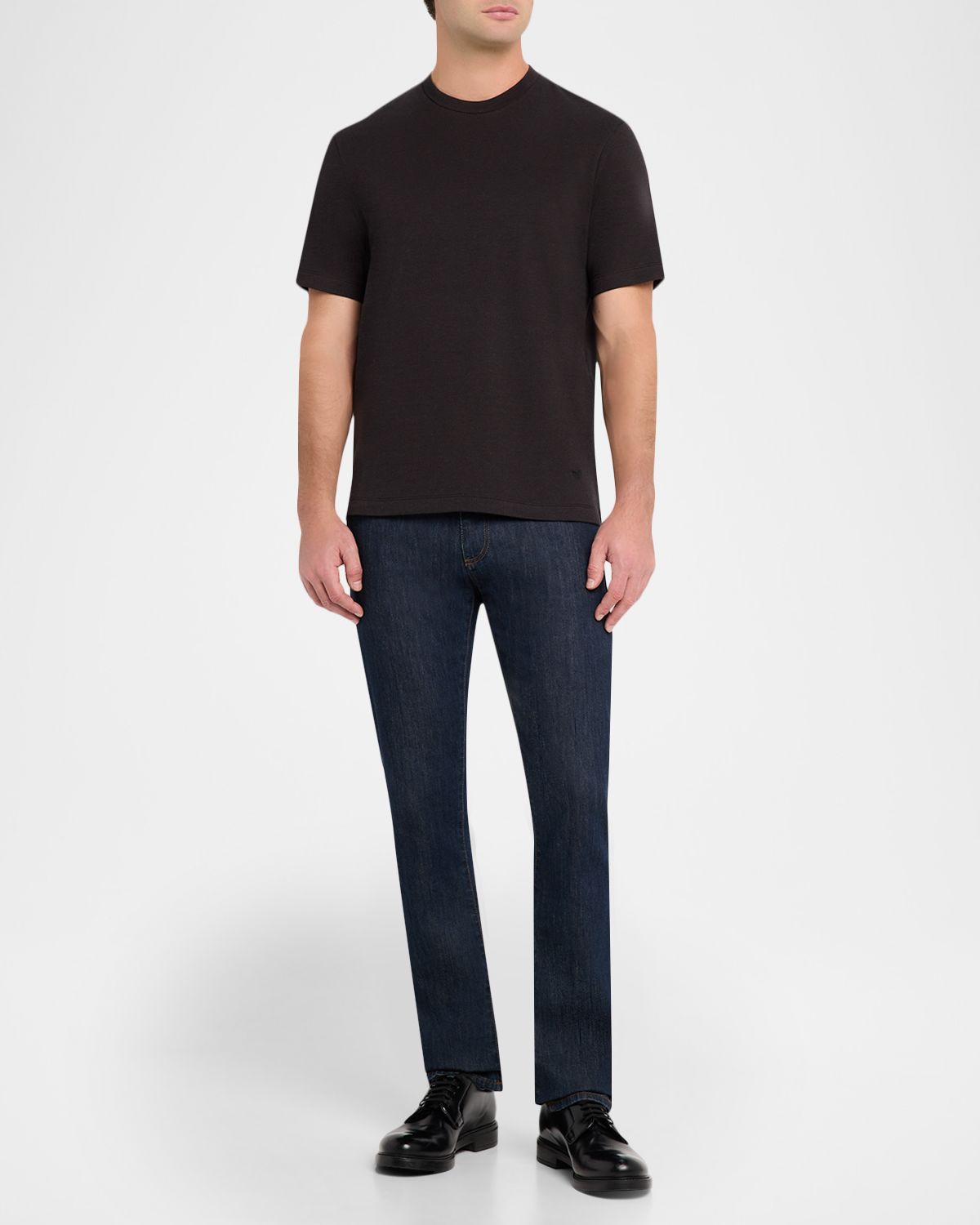Emporio Armani Men 's Melange Cotton Crewneck T-Shirt | Thumbnail 5