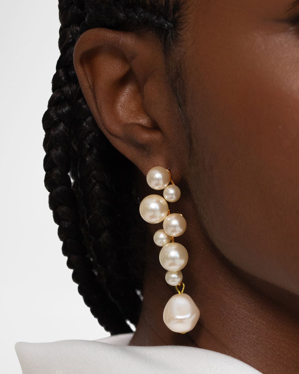 Jennifer Behr Margaritari Earrings with Pearly Crystals - Women's Jewelry And Watches