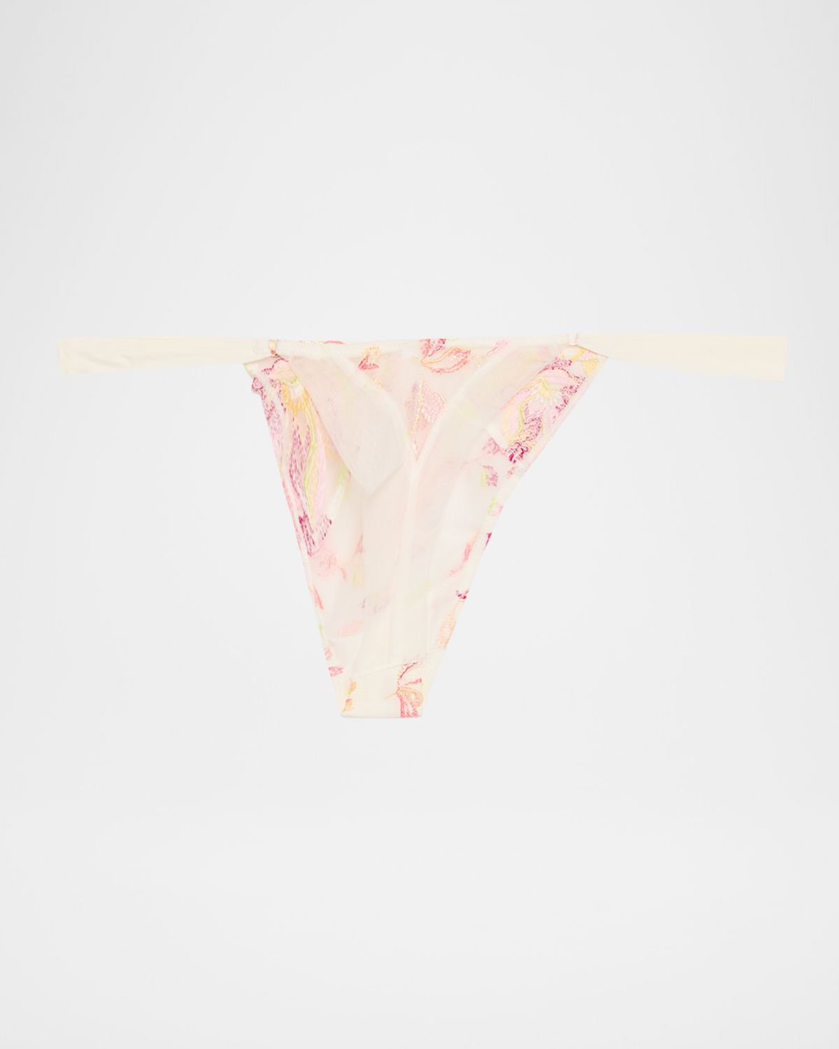 Lise Charmel Folie D 'Ete Floral-Embroidered Tulle Thong