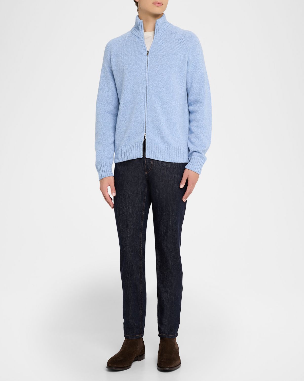 Bergdorf Goodman Men 's Mouline Full-Zip Sweater