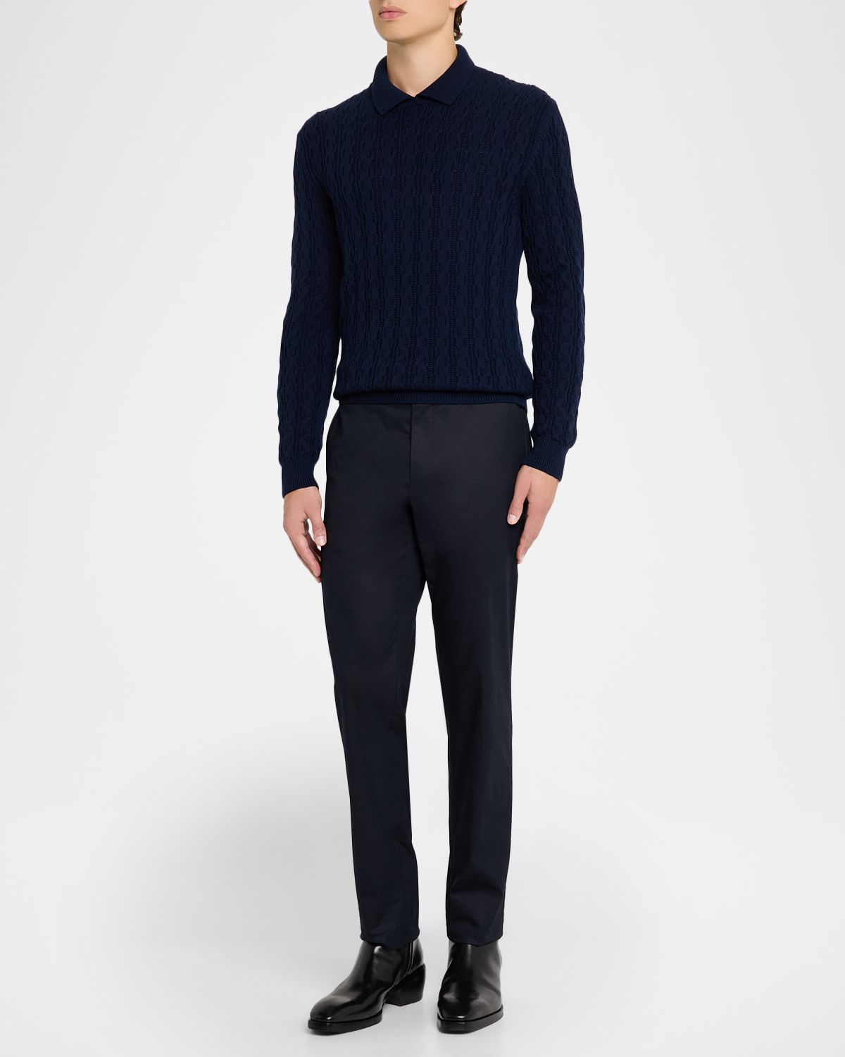 Bergdorf Goodman Men 's Elvis Merino Wool Polo Sweater