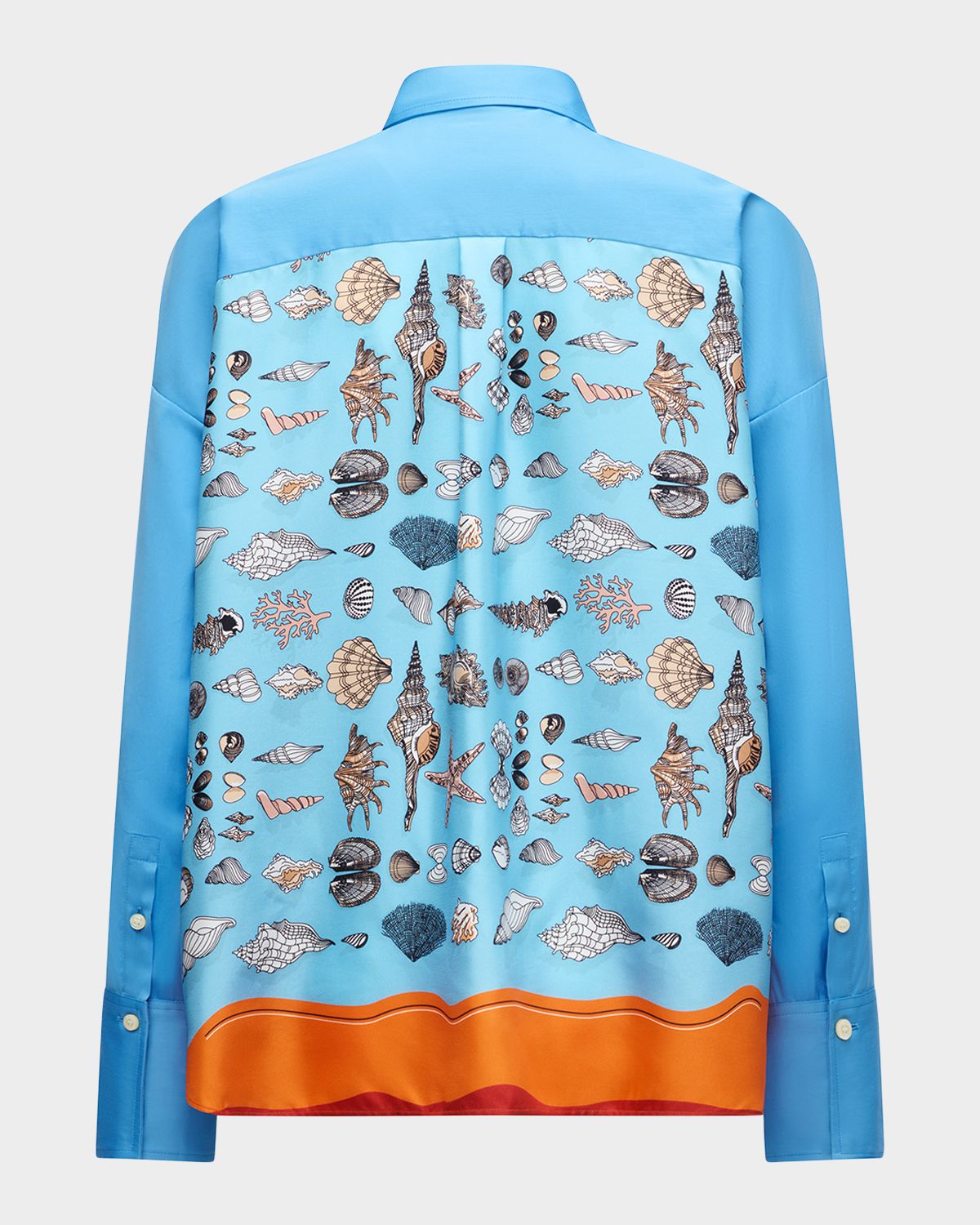 CALLAS Milano Sirene Button-Down Silk Twill Scarf Shirt