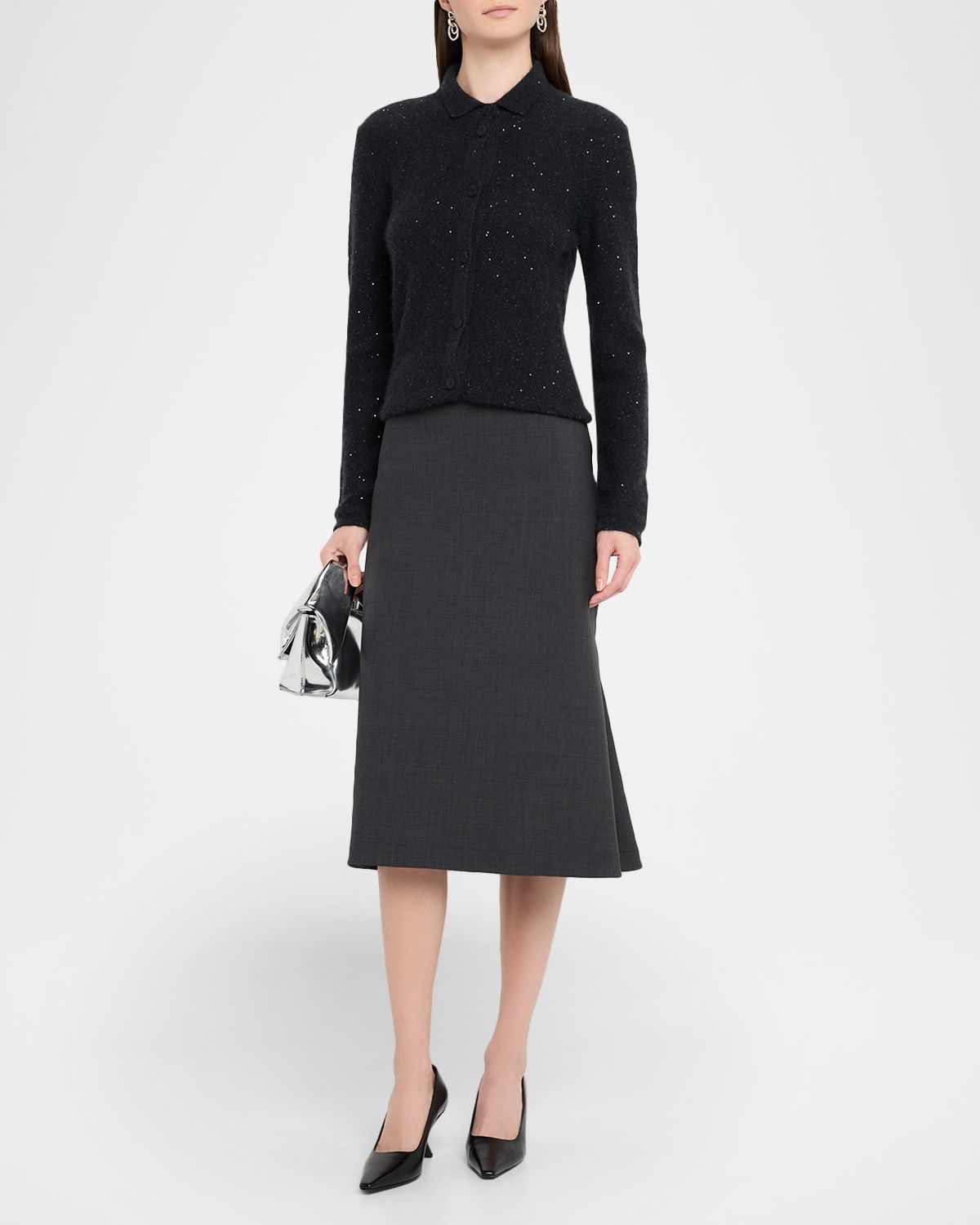 FABIANA FILIPPI Button-Down Sequin Cardigan