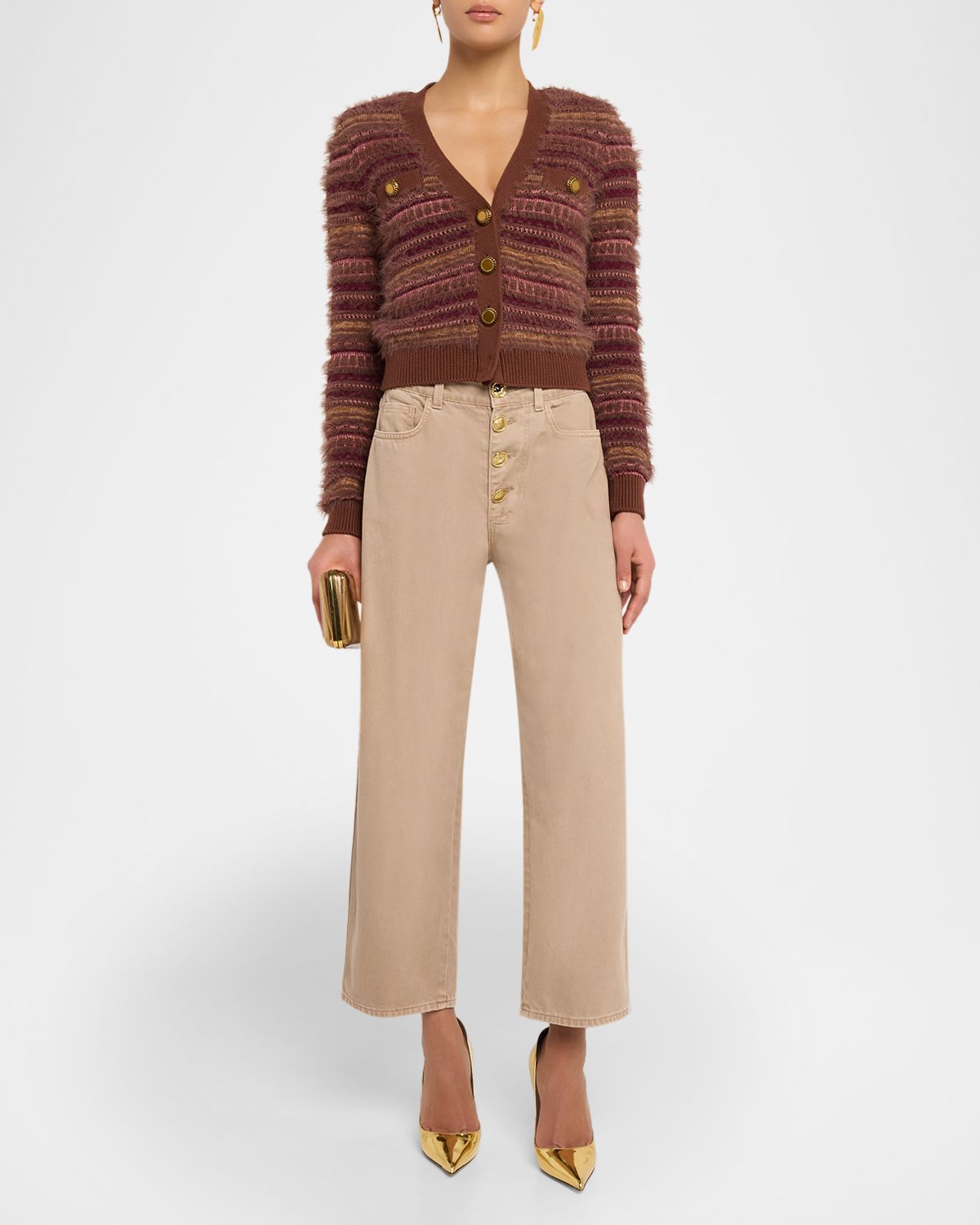 L 'Agence Liora High-Rise Wide Cropped Jeans