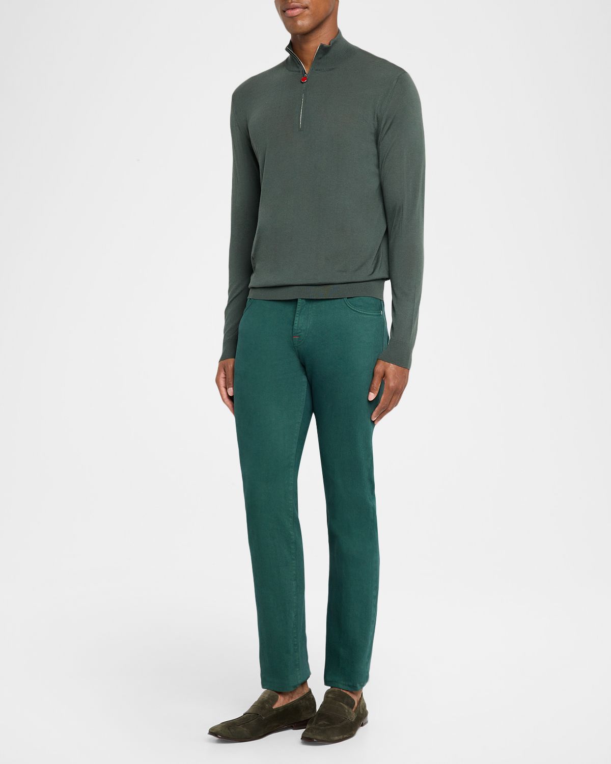 Kiton Men 's Kurabo Straight-Leg Stretch Five-Pocket Pants