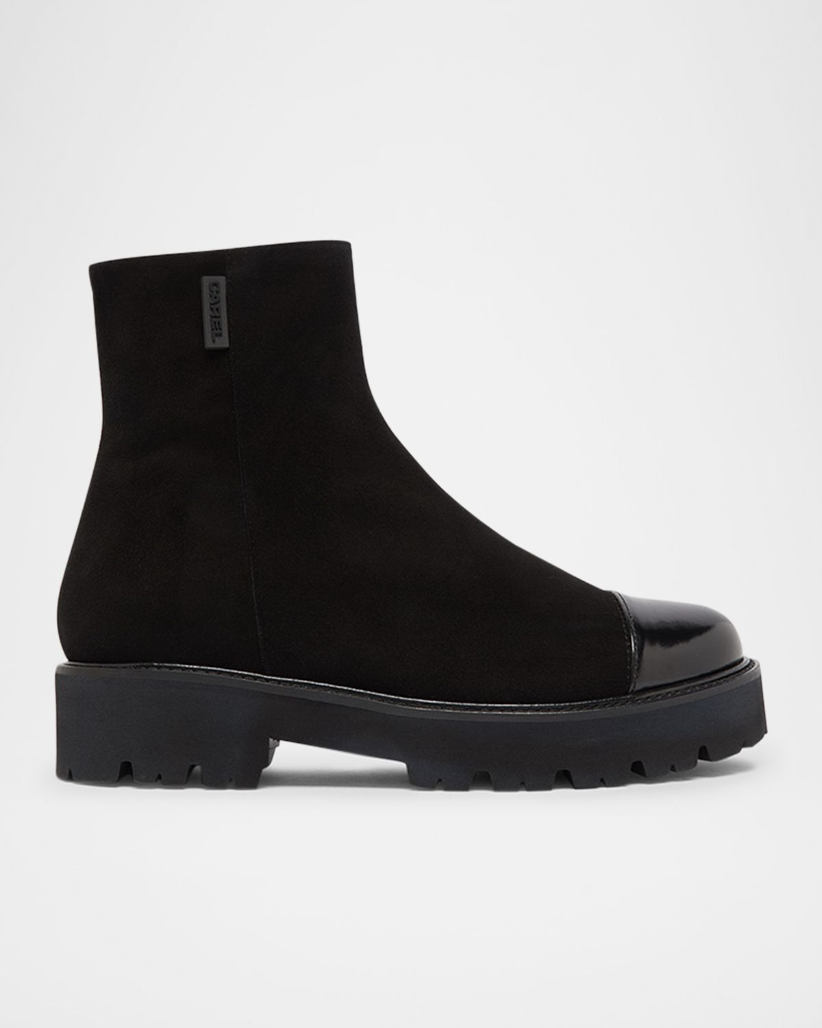CAREL Chouchou Suede and Leather Ankle Boots
