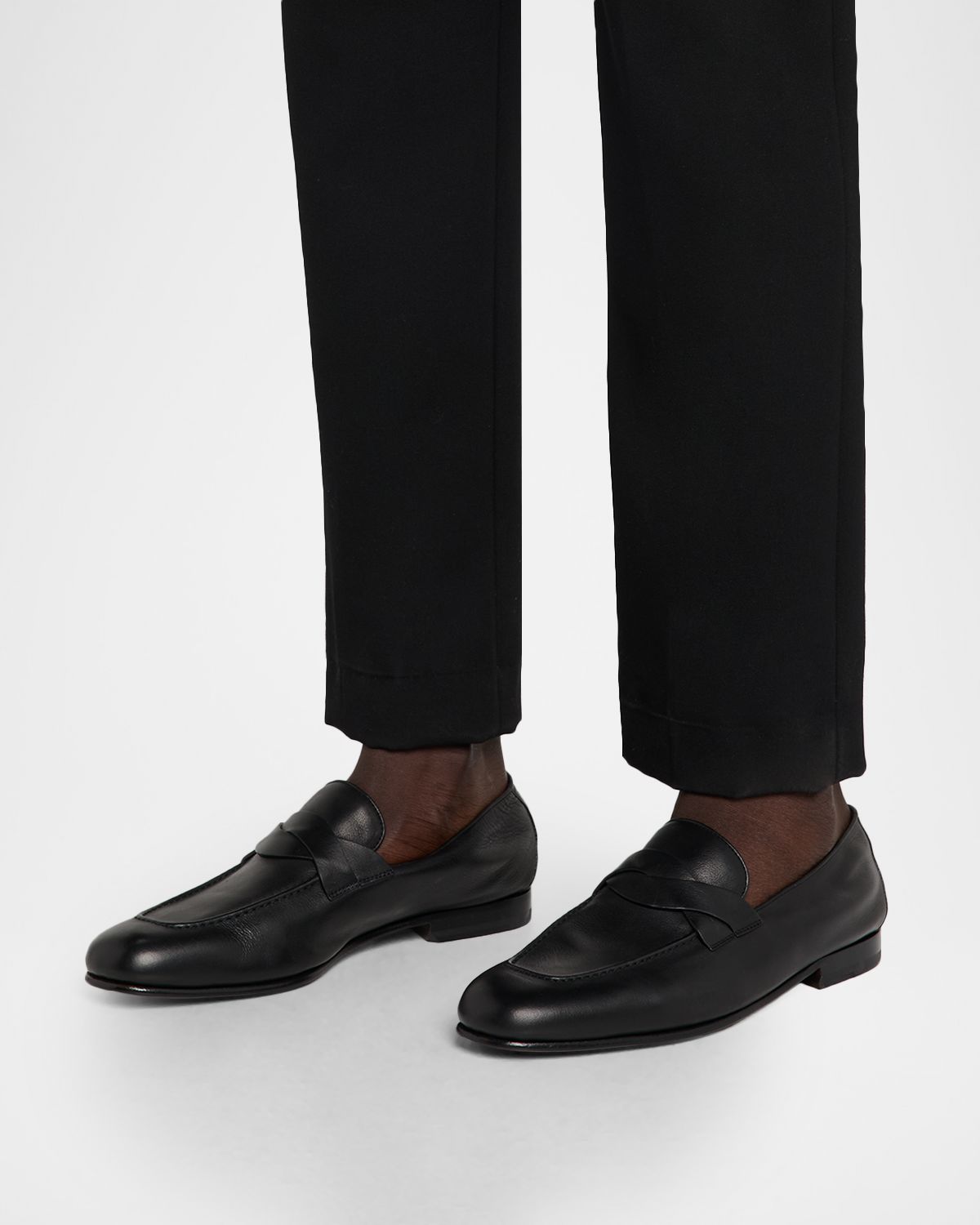 TOM FORD Men 's Gigi Leather Twisted-Band Penny Loafers