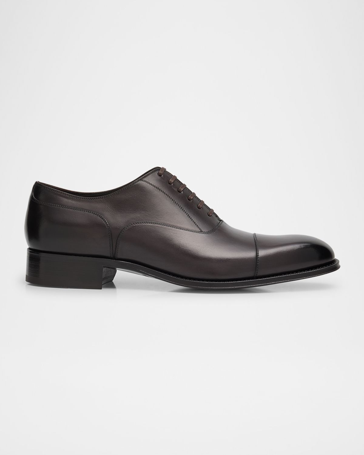 TOM FORD Men 's Claydon Burnished Leather Derby Shoes