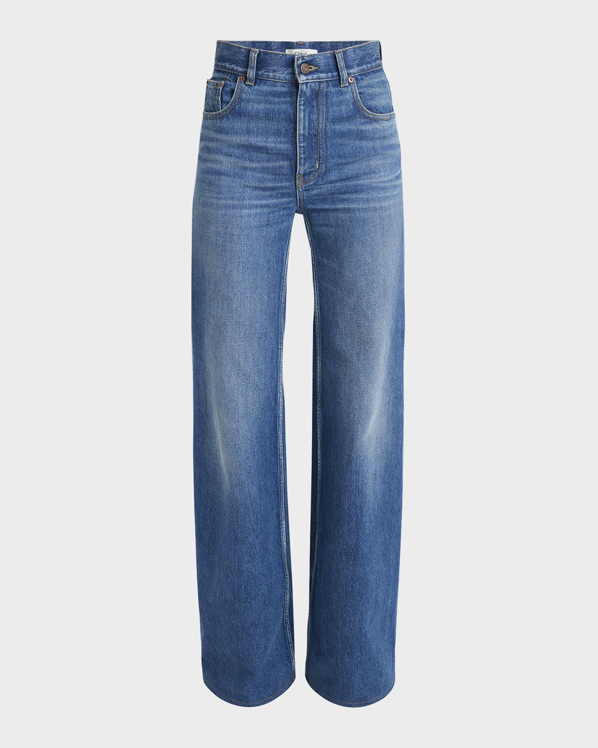 Chloe Rigid Denim Wide-Leg Pants