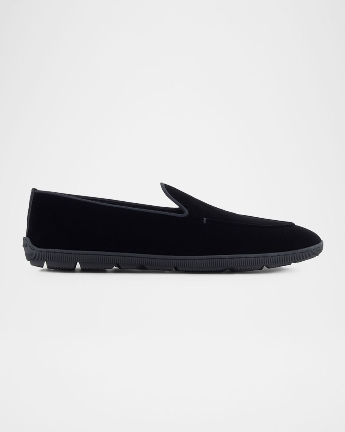 Giorgio Armani Men 's Velvet Rubber-Sole Slipper Loafers | Thumbnail 7 Giorgio Armani Men 's Velvet Rubber-Sole Slipper Loafers | Thumbnail 7