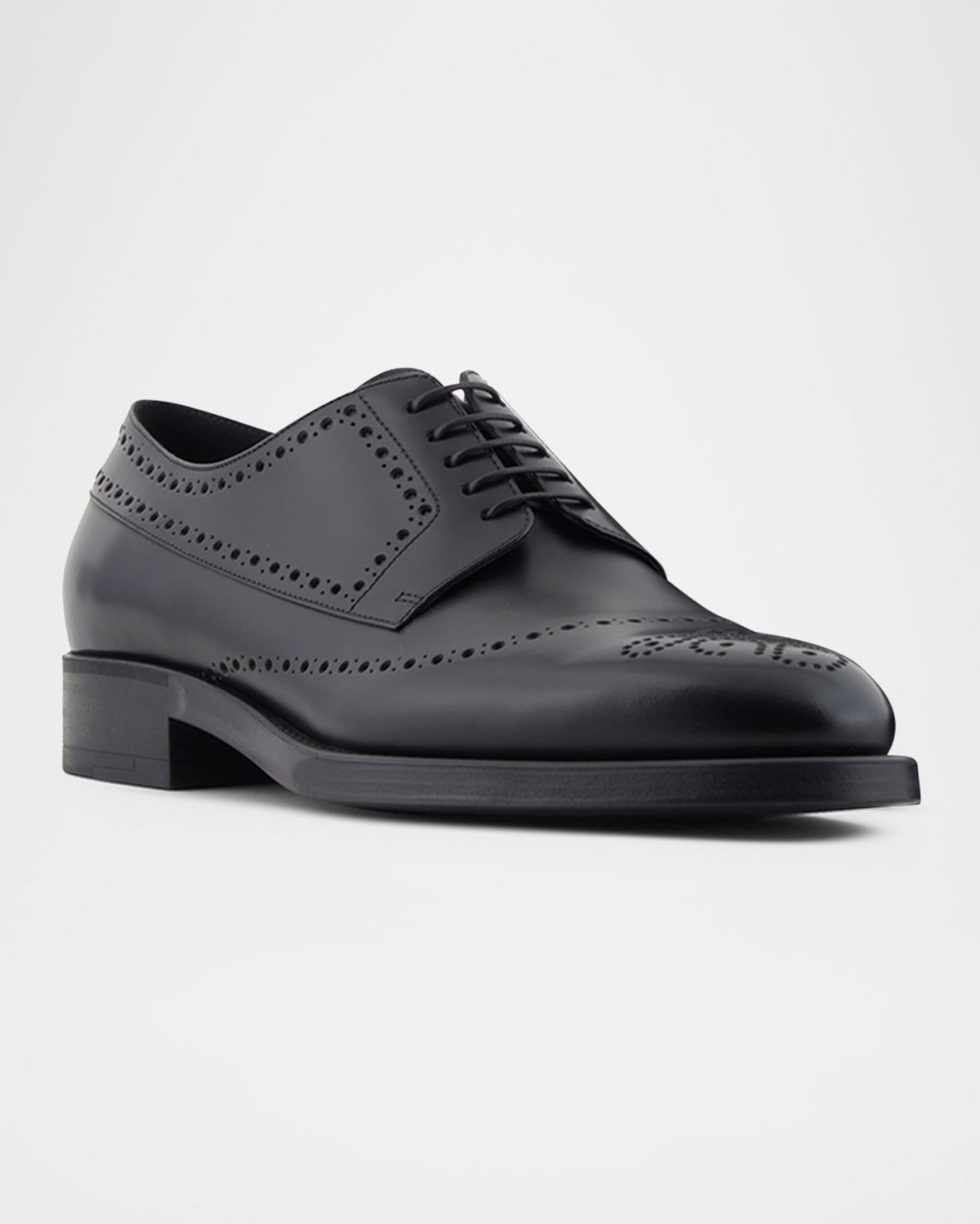 Giorgio Armani Men 's Leather Brogue Derby Shoes