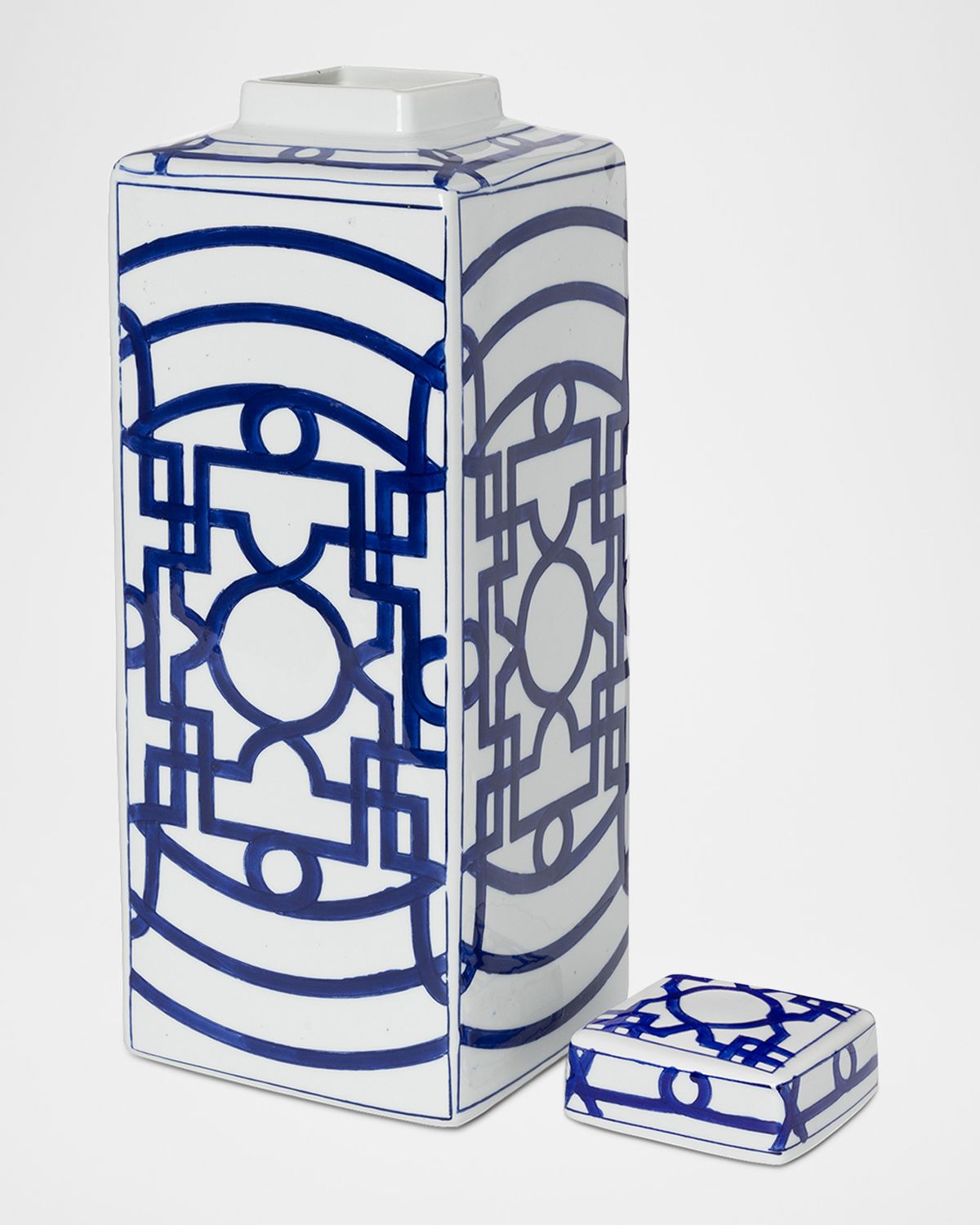 Park Hill Collection Imperial Ceramic Geometric Square Jar, Large | Thumbnail 4