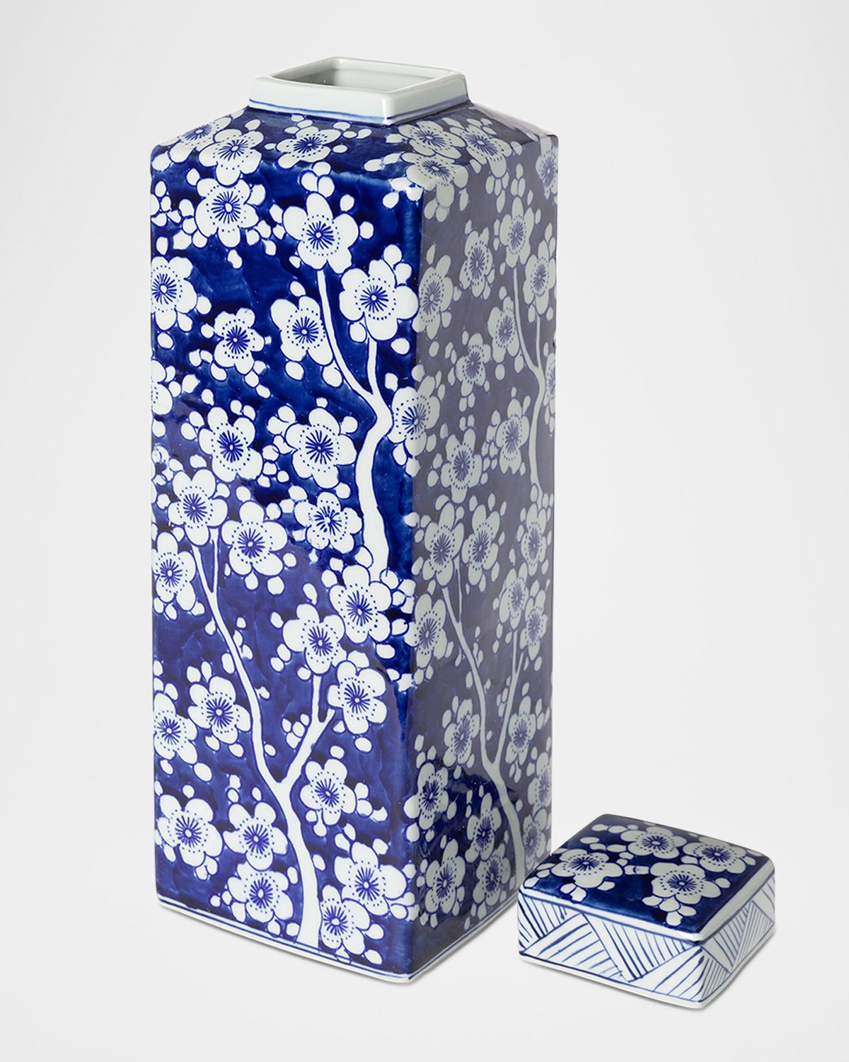 Park Hill Collection Imperial Ceramic Floral Square Jar, Large | Thumbnail 4