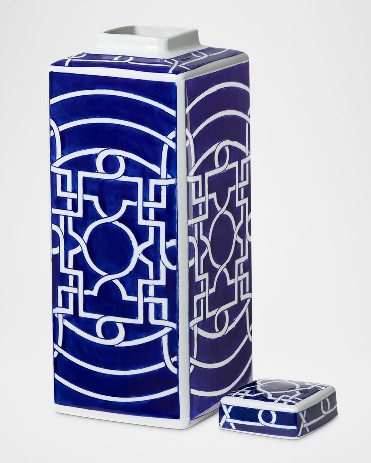 Park Hill Collection Imperial Ceramic Geometric Square Jar, Large | Thumbnail 4