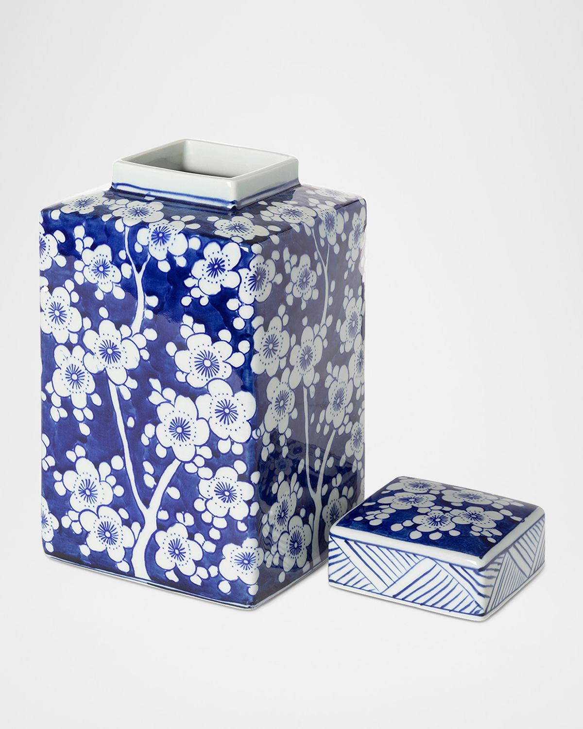 Park Hill Collection Imperial Ceramic Floral Square Jar, Small | Thumbnail 4