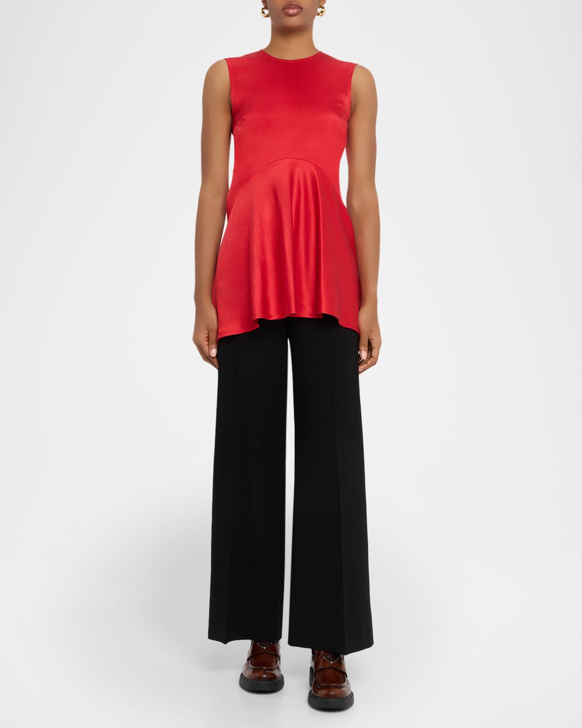 JW Anderson Sleeveless High-Low Peplum Top
