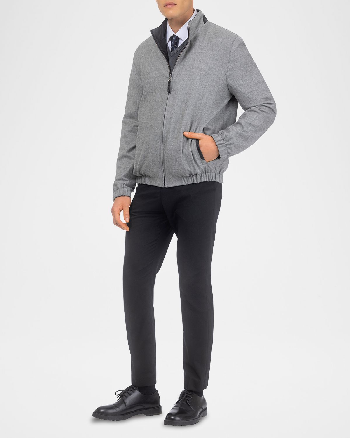 Gorski Men 's Reversible Nappa Leather & Loro Piana Cashmere-Wool Jacket