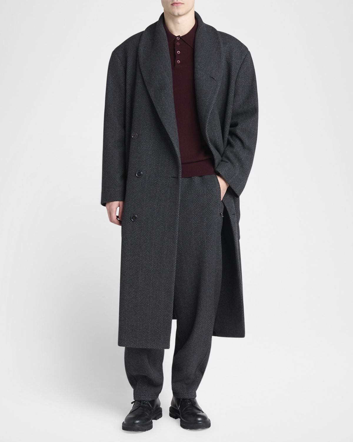 Giorgio Armani Men 's Cashmere Knit Polo Sweater