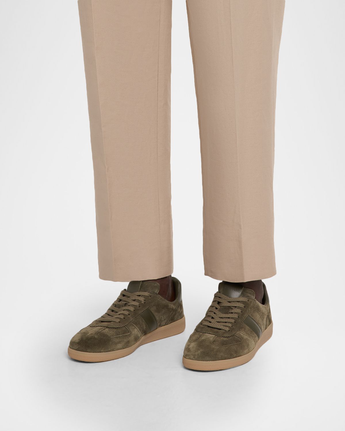 TOM FORD Men 's Archer Suede Low-Top Sneakers