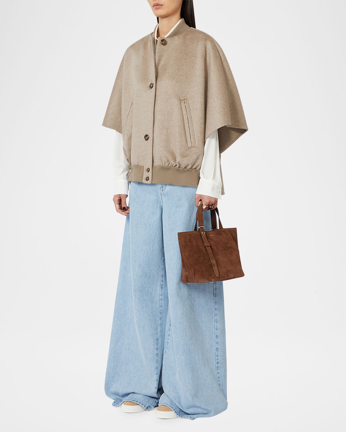 Max Mara Leticia Cashmere Button-Front Cape