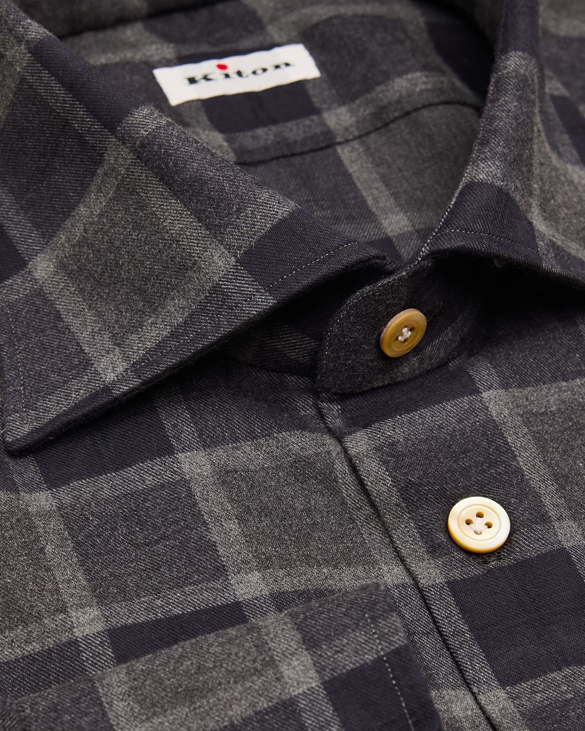 Kiton Men 's Cotton Windowpane Check Button-Down Shirt