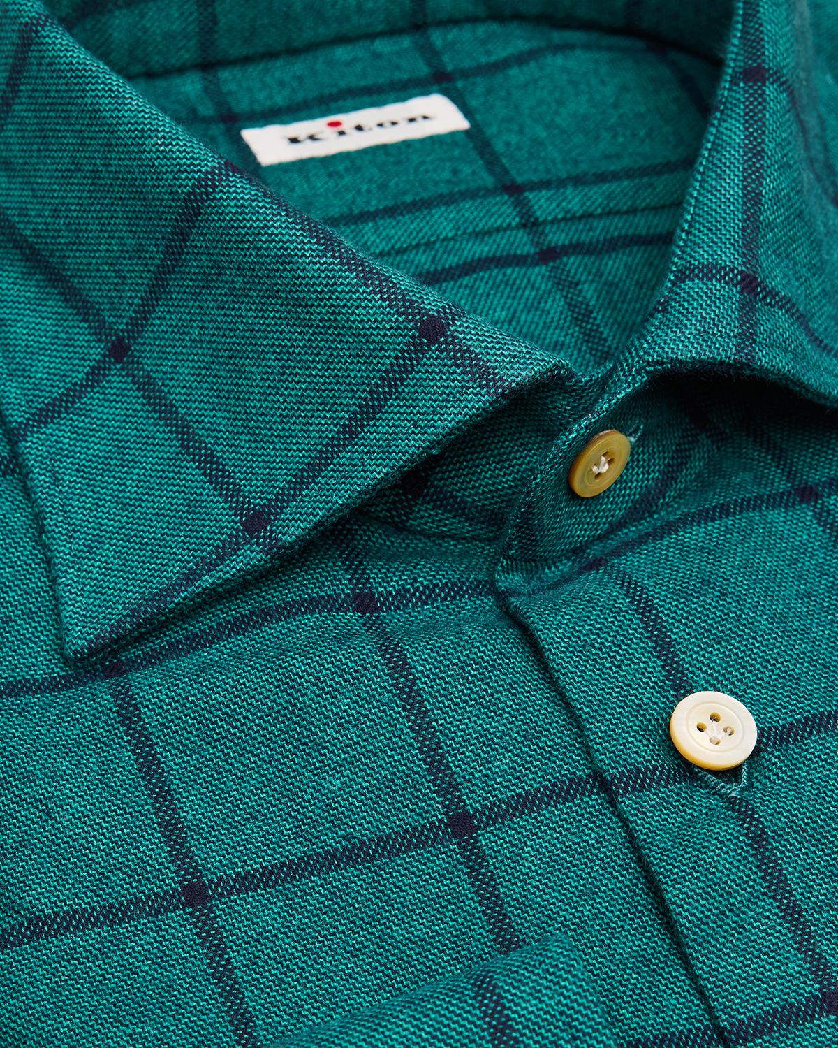 Kiton Men 's Cotton Windowpane Check Button-Down Shirt