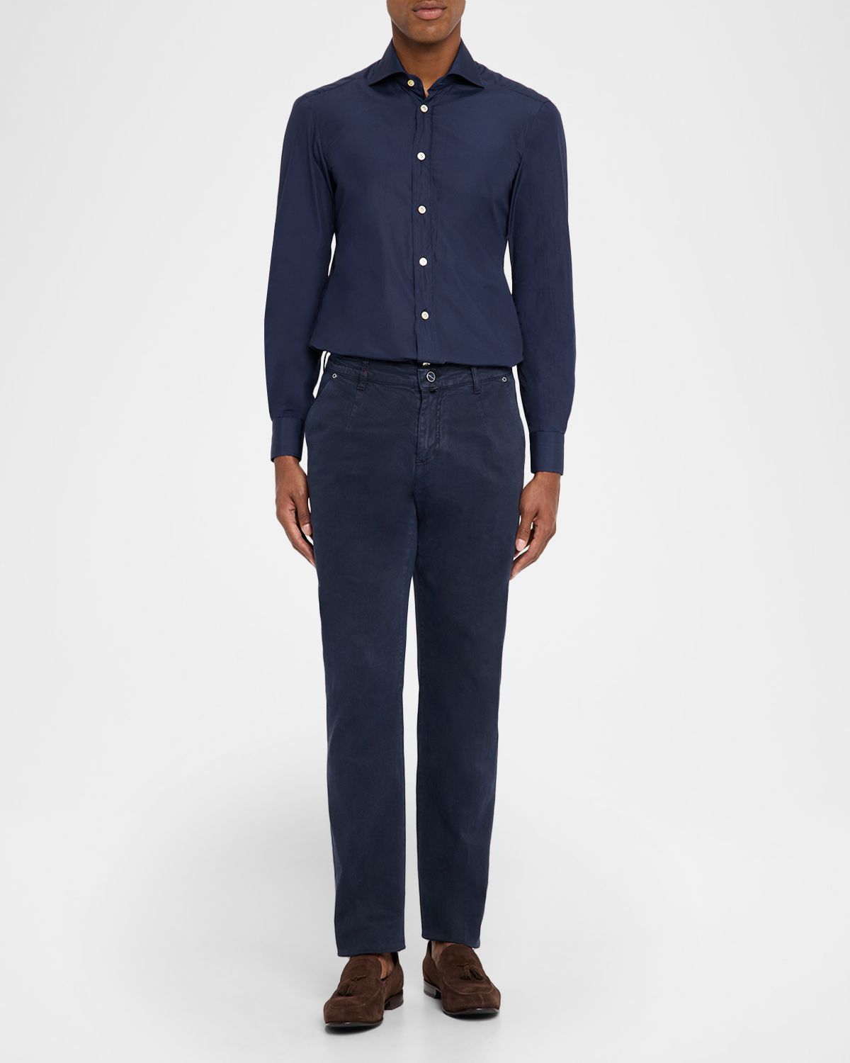Kiton Men 's Straight Fit Flat-Front Pants