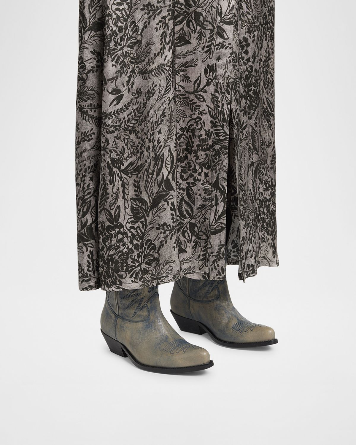Golden Goose Wish Star Treated Leather Western Boots