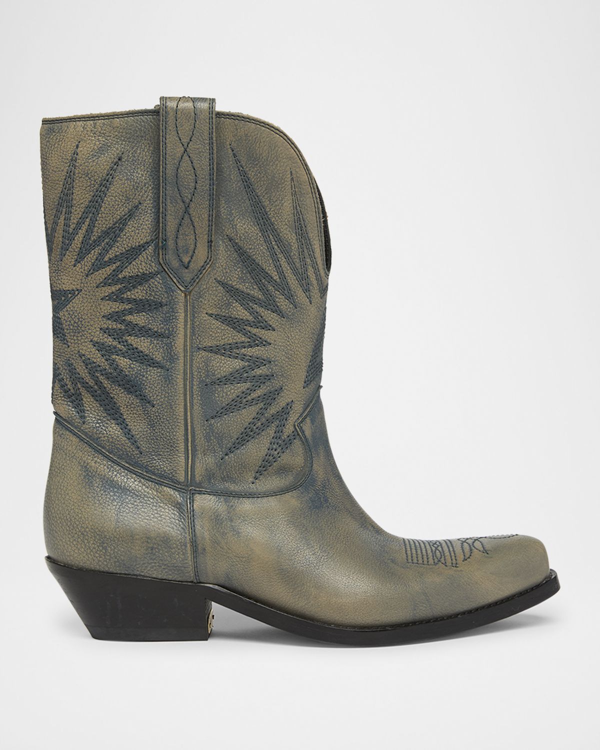 Golden Goose Wish Star Treated Leather Western Boots