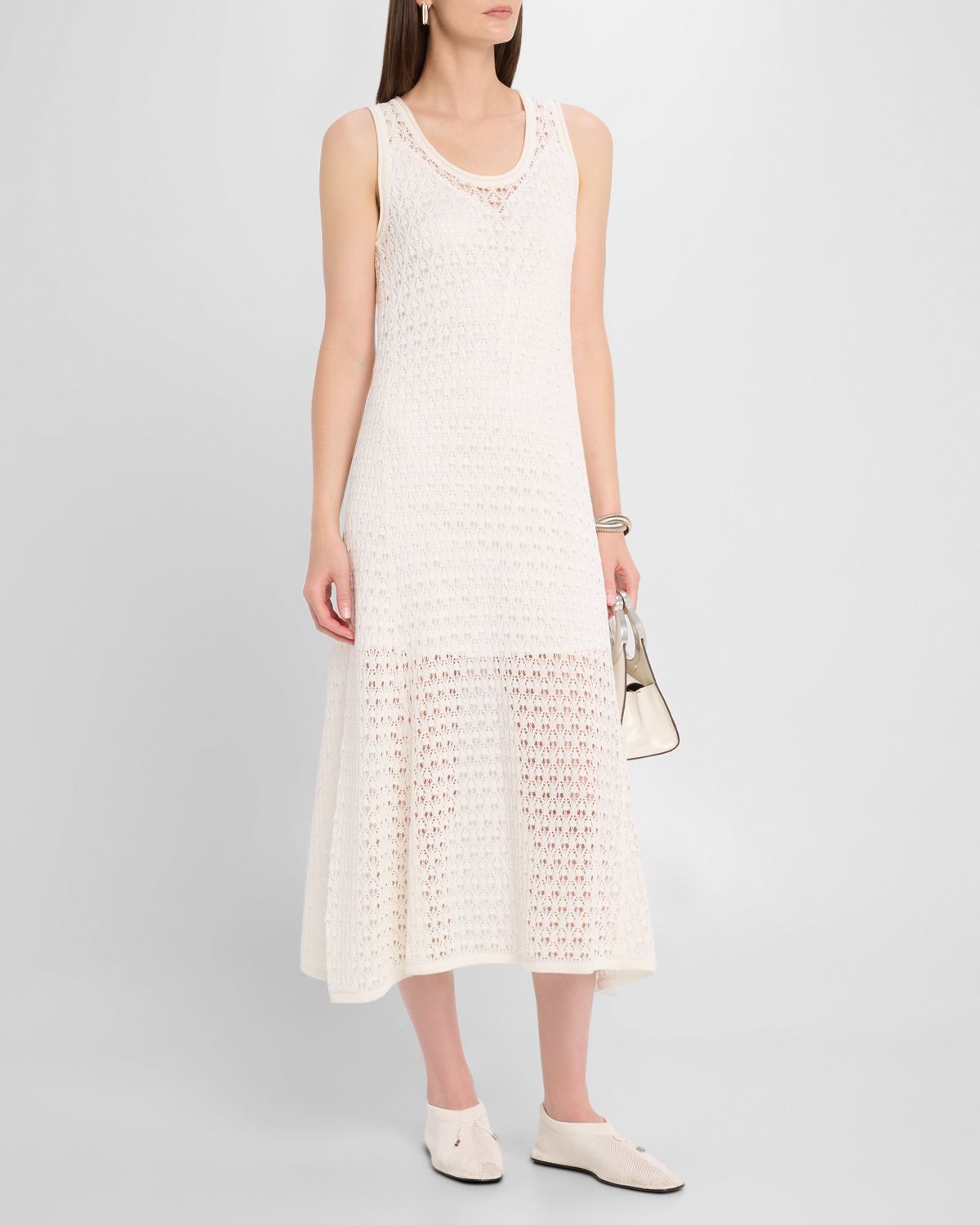 MARIA MCMANUS Lace Knit Midi Tank Dress