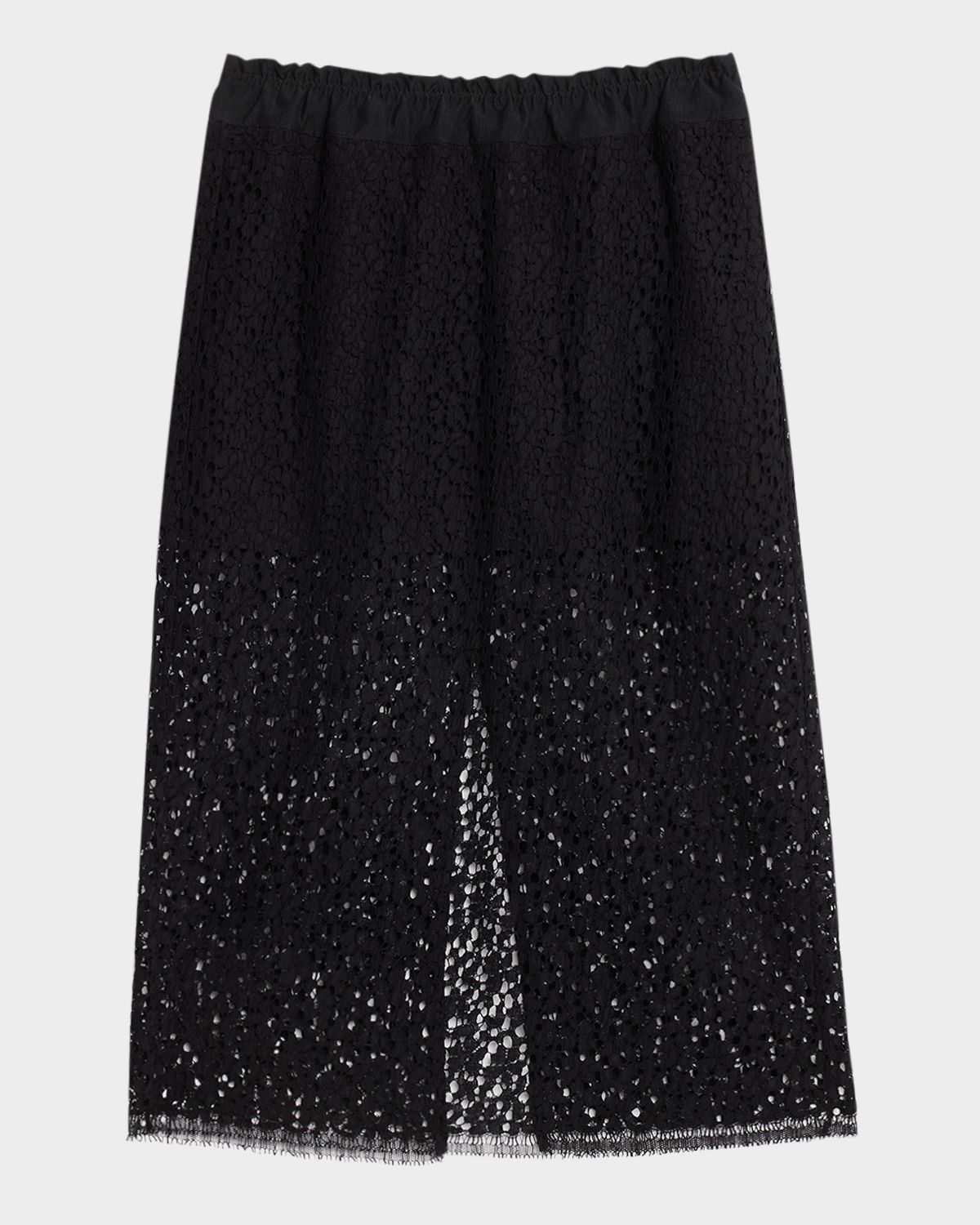 MARIA MCMANUS Lace Ruched Midi Skirt