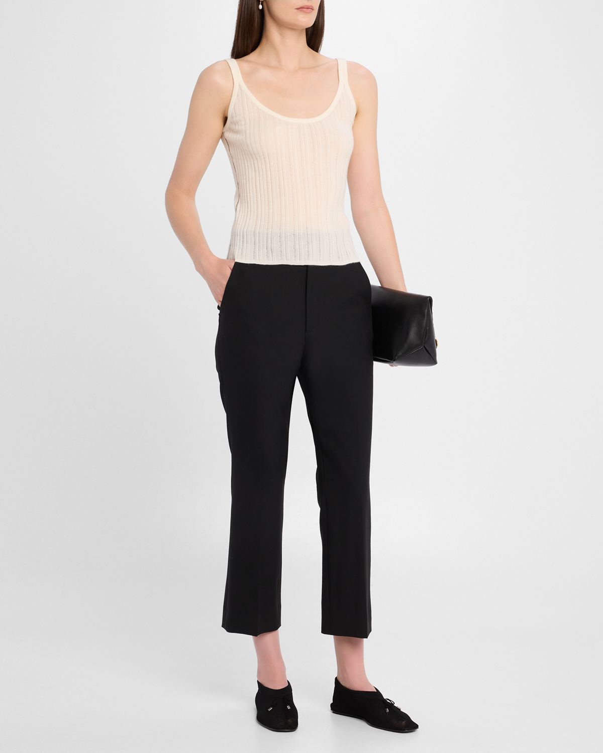 MARIA MCMANUS Pointelle Knit Slim Tank Top