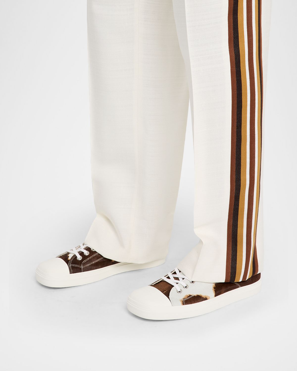 Moschino Men 's Edge Calf Hair Cap Toe Low-Top Sneakers