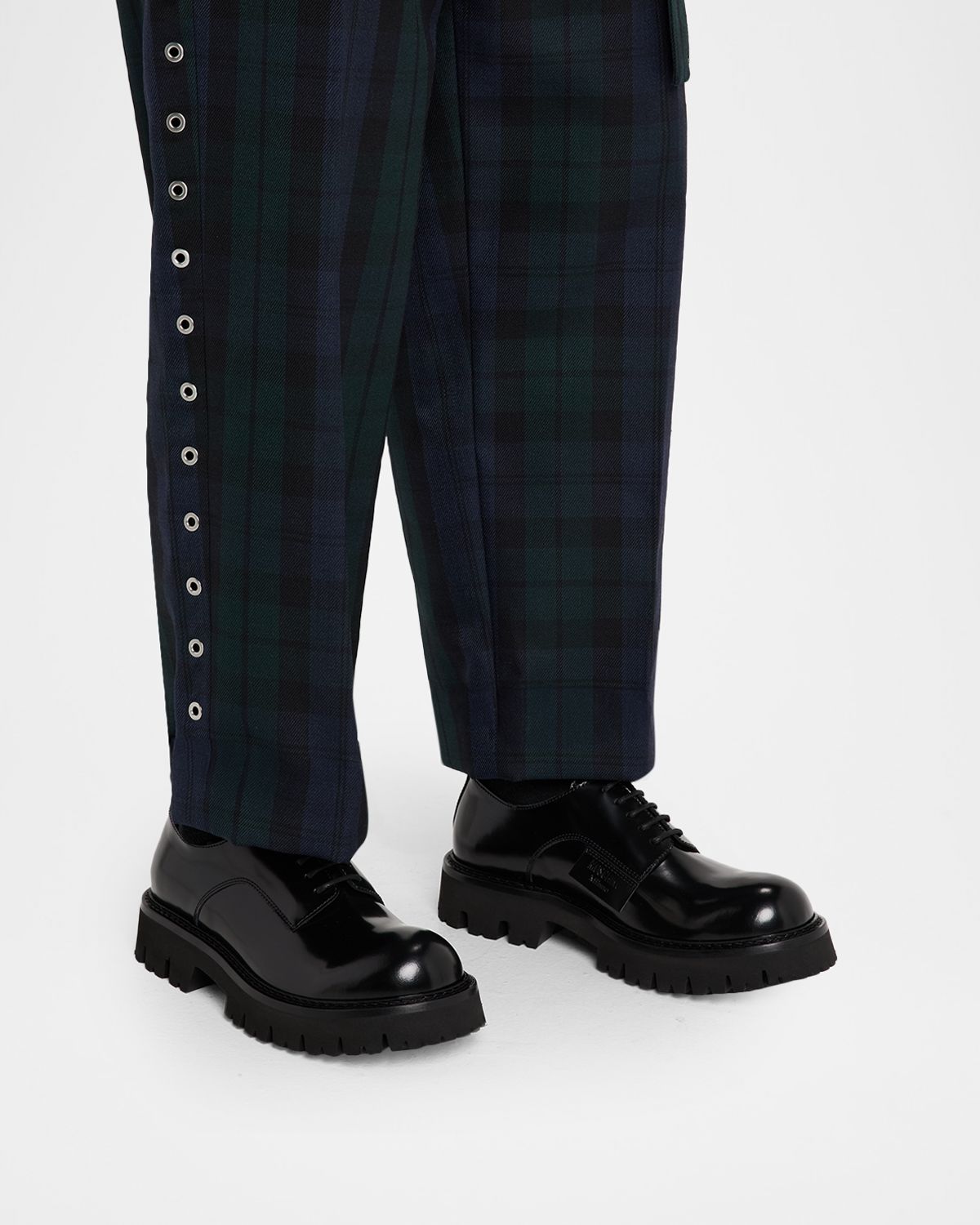 Moschino Men 's Leather Chunky Lug-Sole Derby Shoes