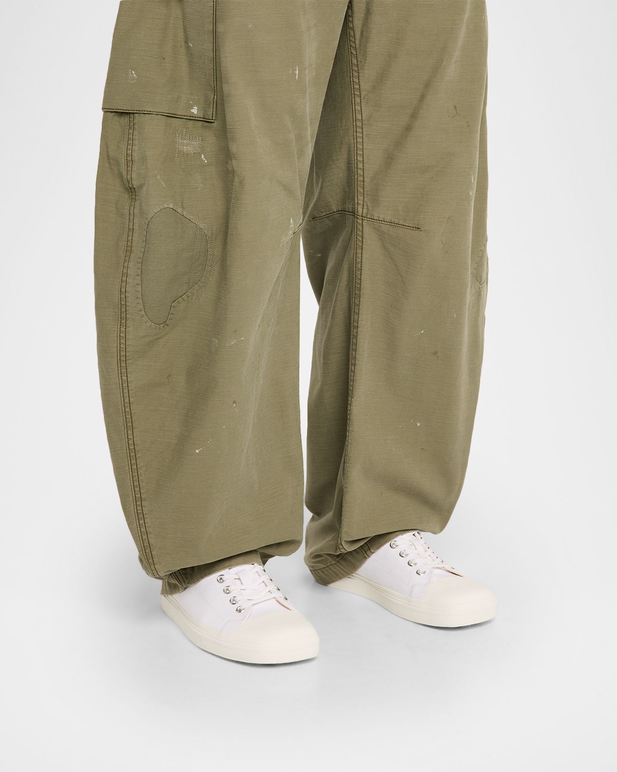 Moschino Men 's Edge Canvas Cap Toe Low-Top Sneakers