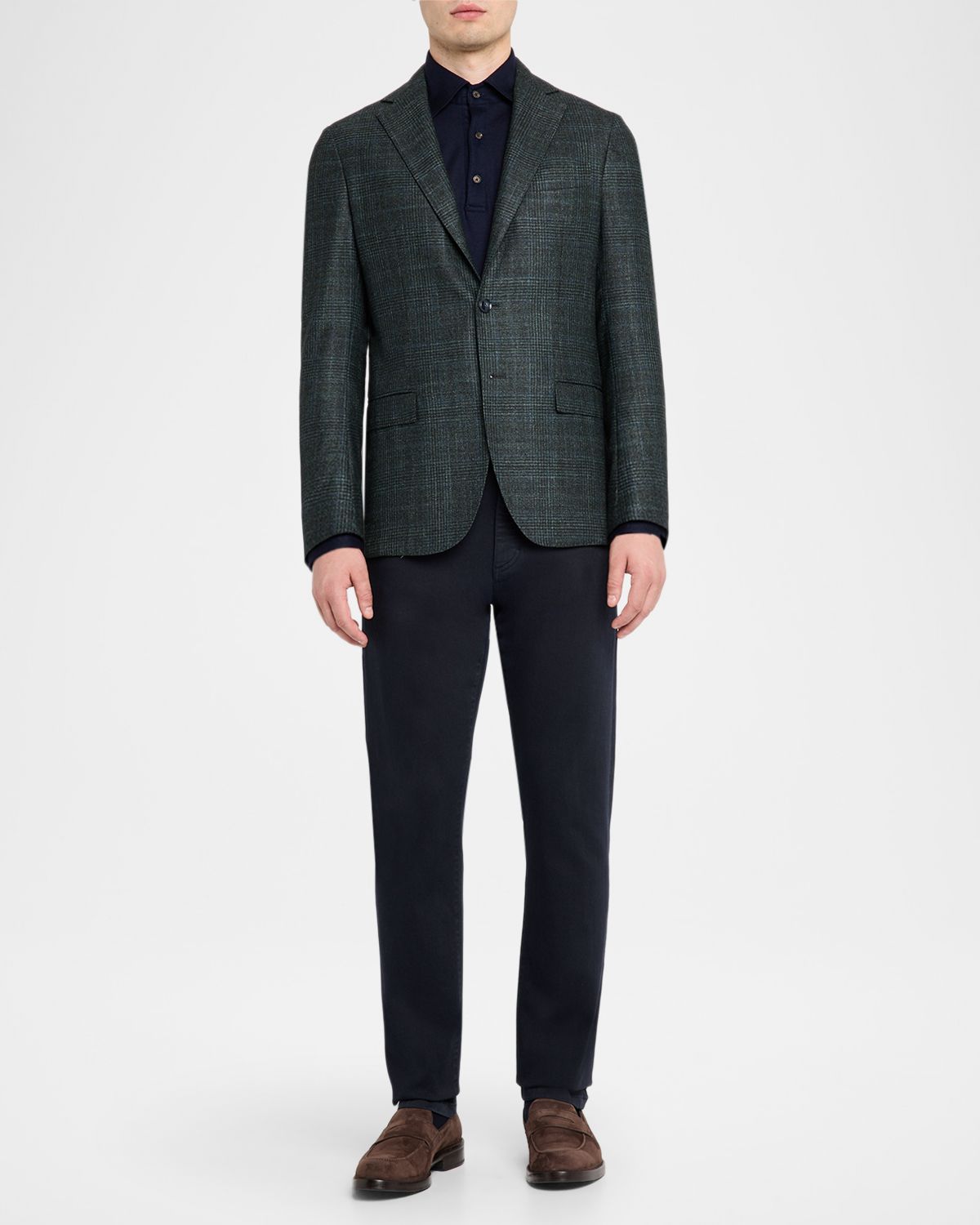 Sartorio Men 's Plaid Single-Breasted Blazer