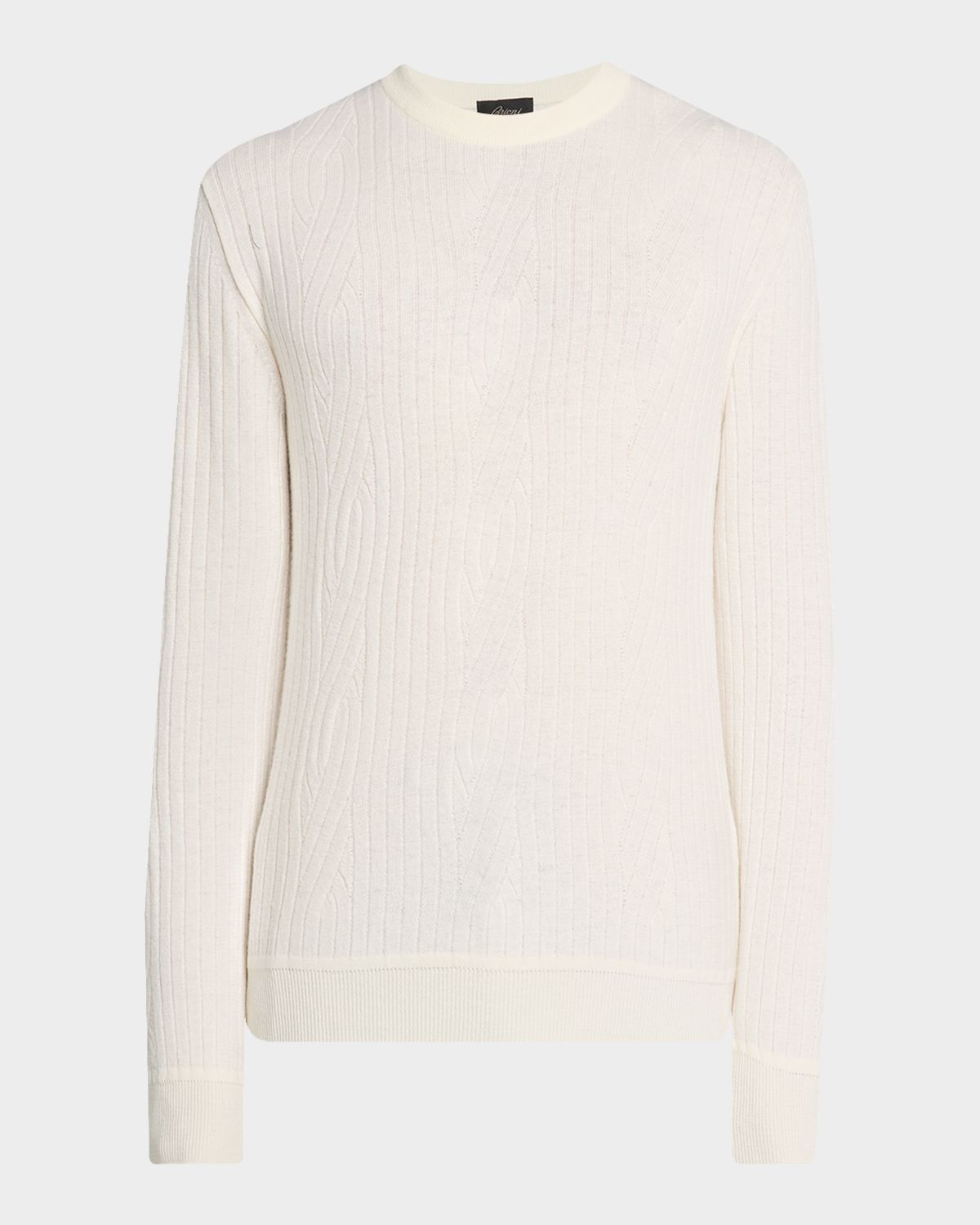 Brioni Men 's Wool and Cashmere Cable Knit Crewneck Sweater | Thumbnail 6