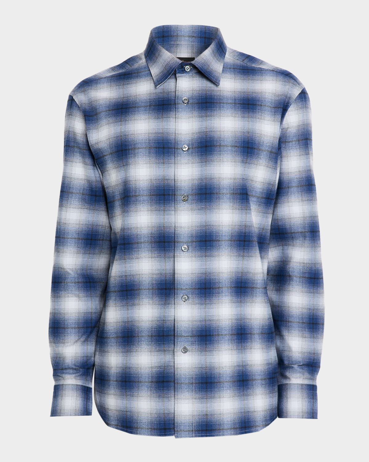 Brioni Men 's Cotton Flannel Check Sport Shirt | Thumbnail 6 Brioni Men 's Cotton Flannel Check Sport Shirt | Thumbnail 6