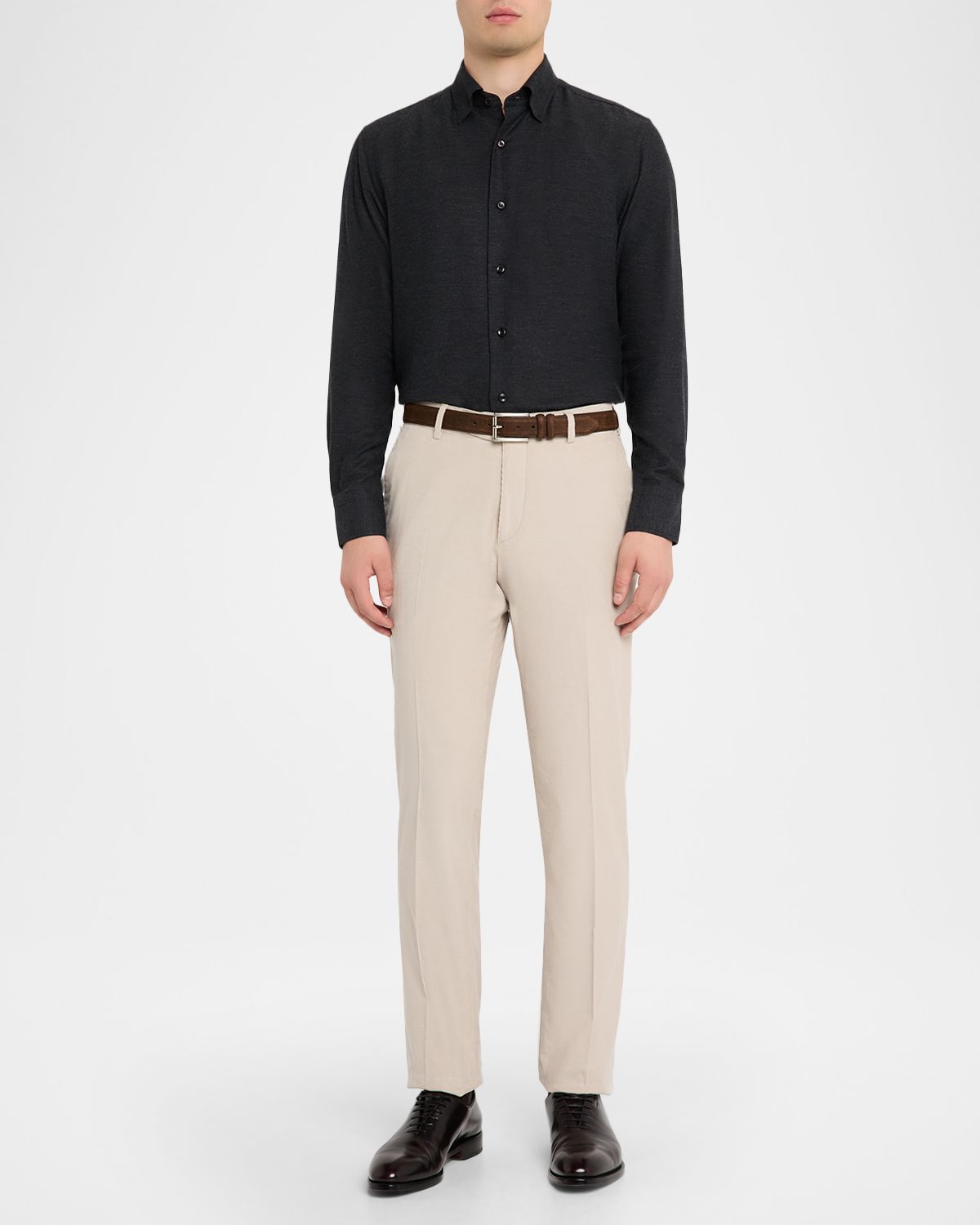 Brioni Men 's Cotton and Cashmere Flat-Front Trousers