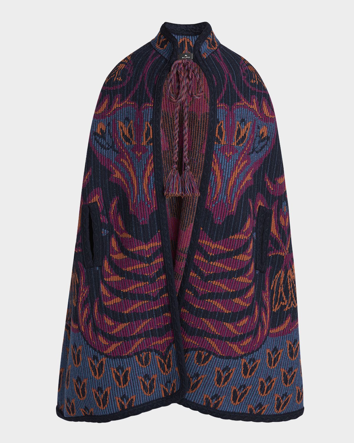 Etro Jacquard Knit Cape Coat