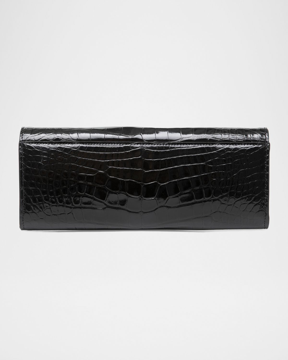 MICHELLE WILHITE Mini Robbie Alligator Leather Flap Clutch Bag