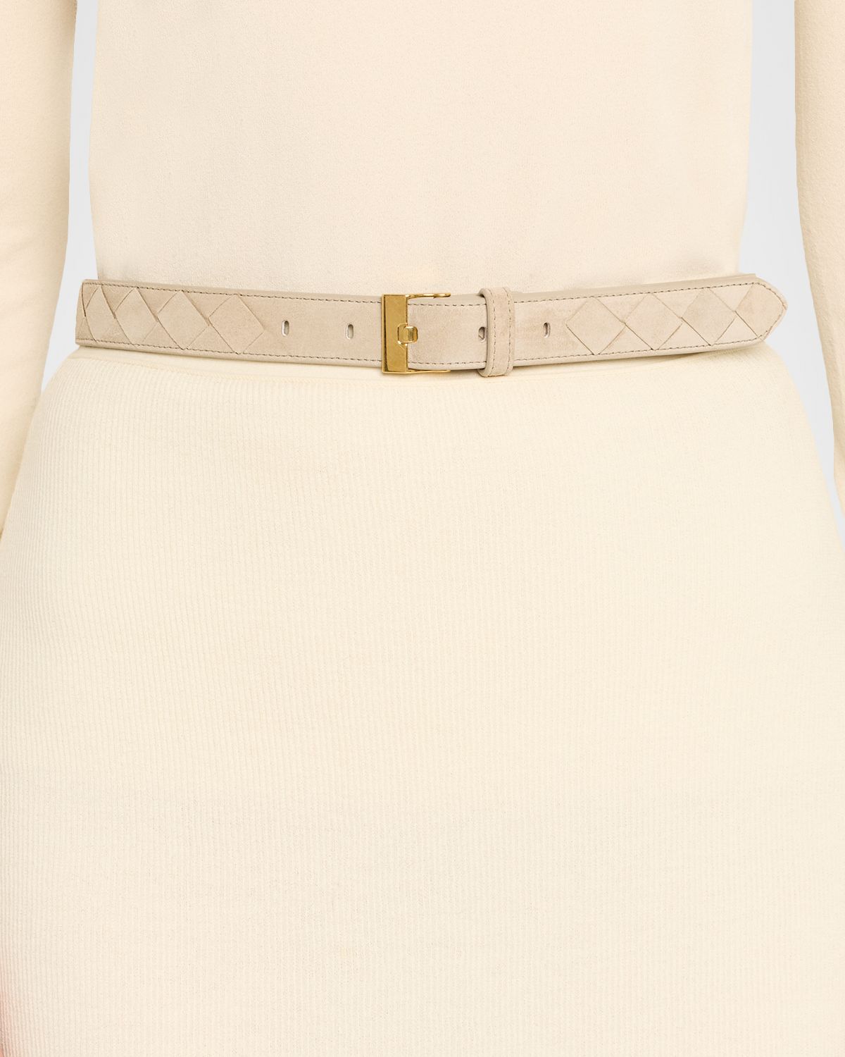 Bottega Veneta Intrecciato Suede Belt