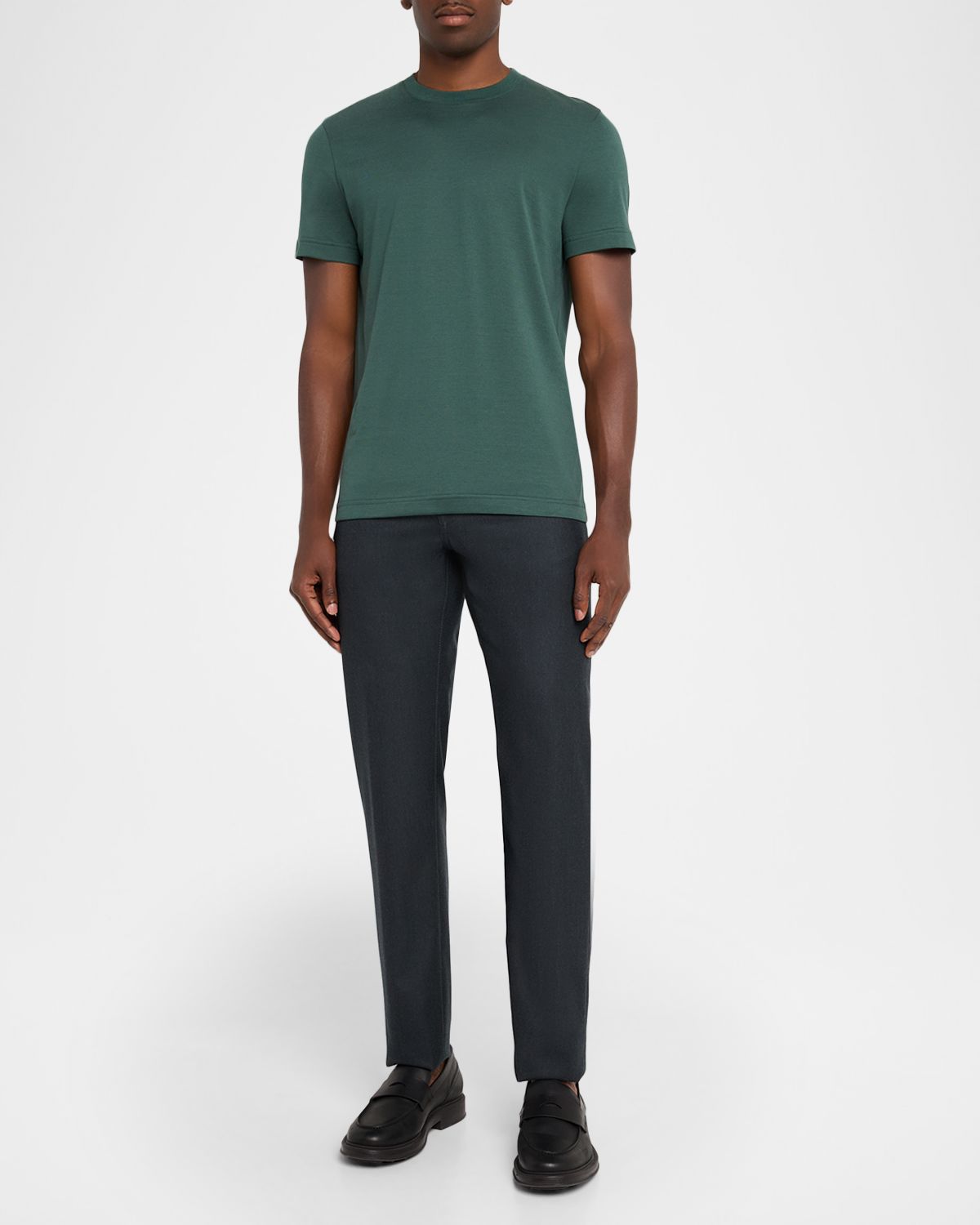 KNT Men 's Solid Cotton Crewneck T-Shirt