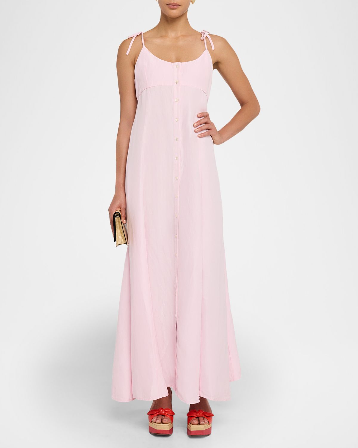 Rosie Assoulin High Garden Sleeveless Button-Front Maxi Dress