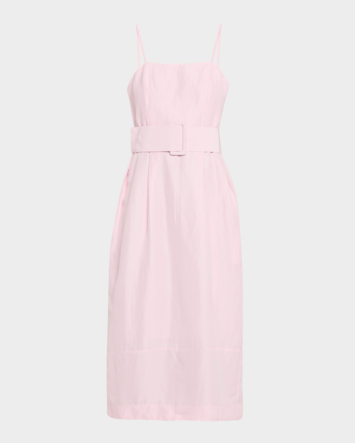 Rosie Assoulin Artichoke Sleeveless Belted Midi Dress