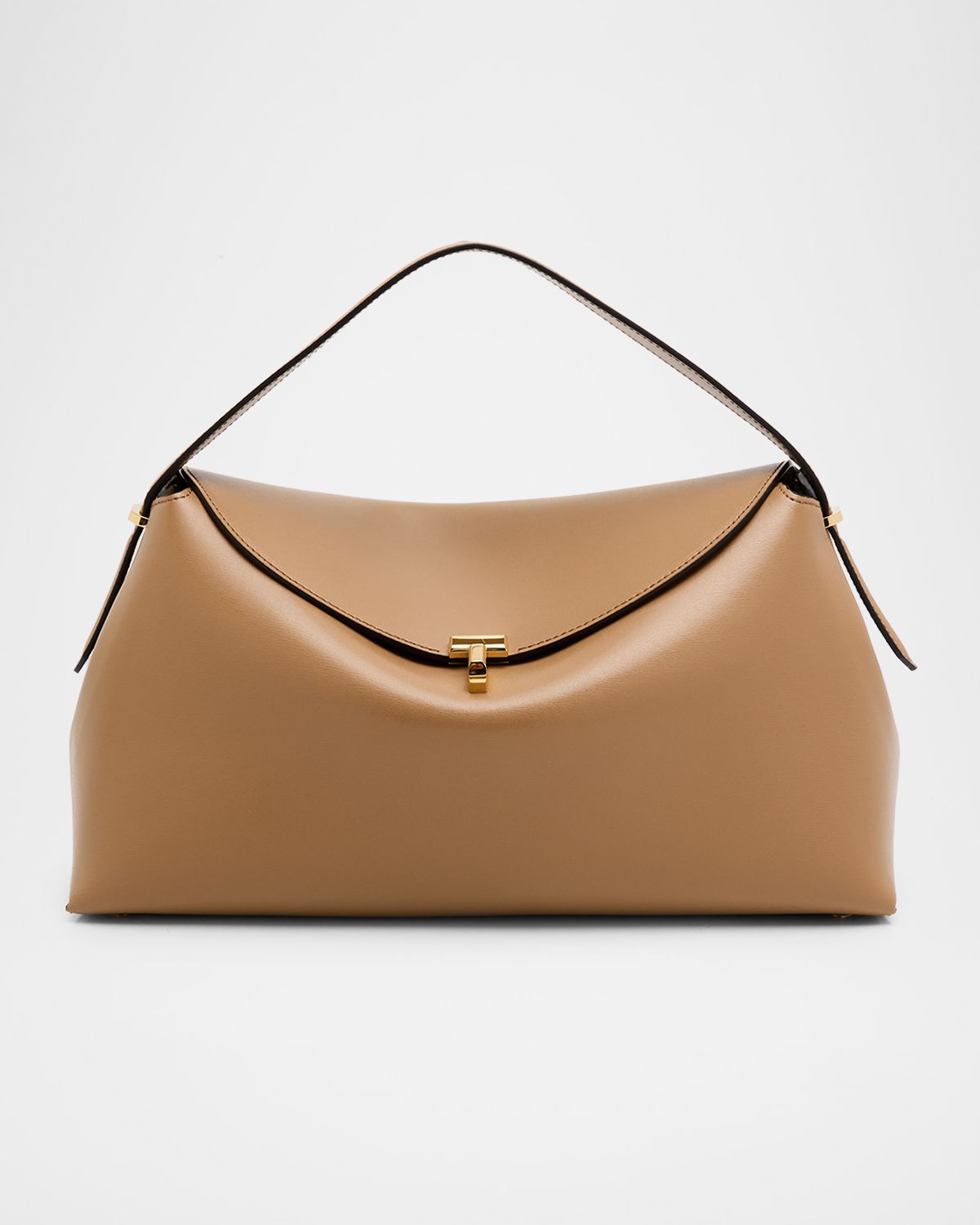 Toteme T-Lock Smooth Leather Top-Handle Bag